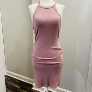 Heart and Hips Dress Womens Large Pink Sleeveless Midi Bodycon Medium (A0126)